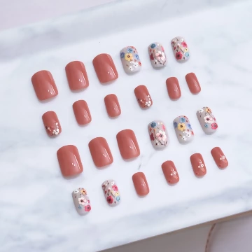 清新彩繪田園小花亮面×穿戴式手指甲片×二十四入.avif