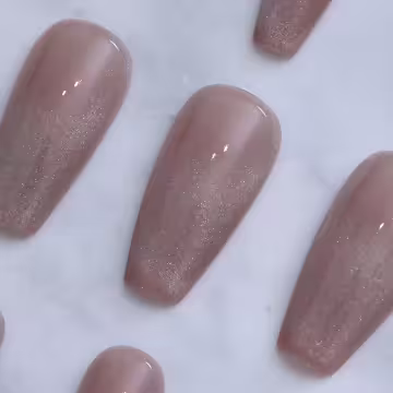 閃亮粉紅蕾絲亮面×穿戴式手指甲片×二十四入