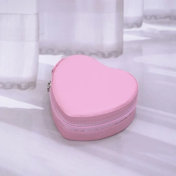 愛心雙層皮革×拉鍊飾品盒×粉紅.avif