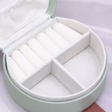 半月形皮革×小手提飾品盒×咖綠