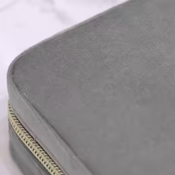 絲絨莫蘭迪×拉鍊飾品盒×灰色