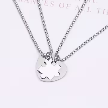 316鋼飾×愛的拼圖×姐妹閨蜜情侶項鍊組