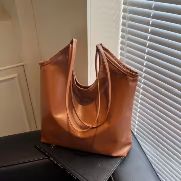 輕便單肩皮革×肩背包×棕咖