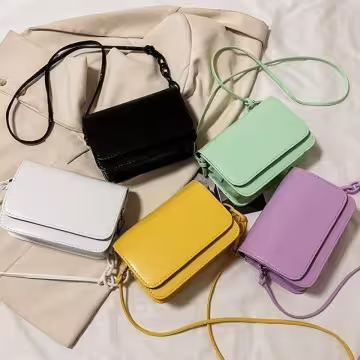 簡約純素面不對稱背帶×斜背包×白色