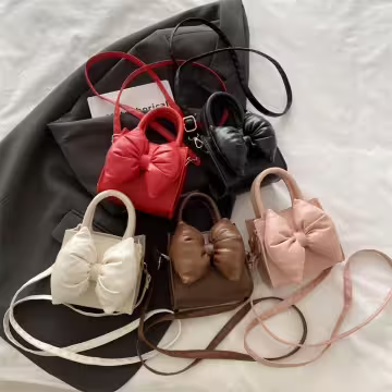 澎澎蝴蝶結小廢包×斜背包×粉紅