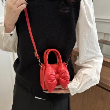 澎澎蝴蝶結小廢包×斜背包×紅色.avif