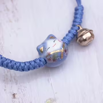 事業御守貓×拉繩手鍊×藍