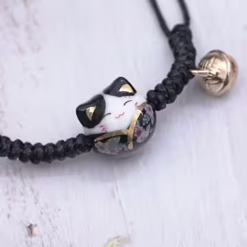 好運御守貓×拉繩手鍊×黑