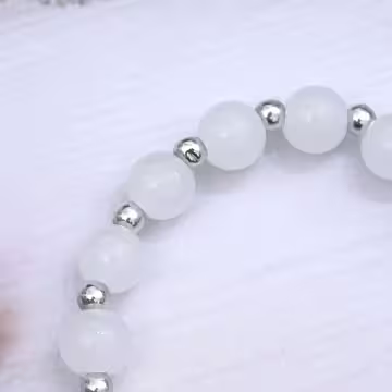 灰月光貓眼石×固定式串珠手鍊