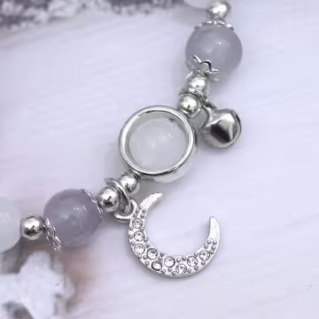 灰月光貓眼石×固定式串珠手鍊