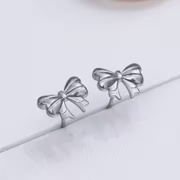 316鋼飾×甜美蝴蝶結×耳釘×共二色