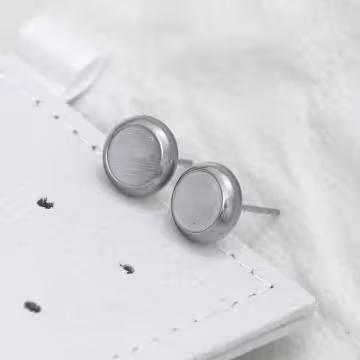 316鋼飾×貓眼圓形×耳釘×共二色