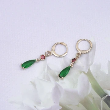 霍爾的綠色水滴×吊墜耳扣.avif