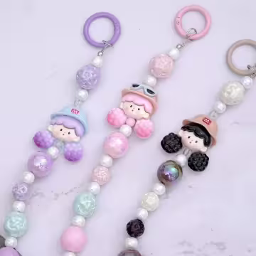 啦啦隊女孩的點心時間&times;手機腕帶掛繩&times;紫色