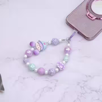 啦啦隊女孩的點心時間&times;手機腕帶掛繩&times;紫色