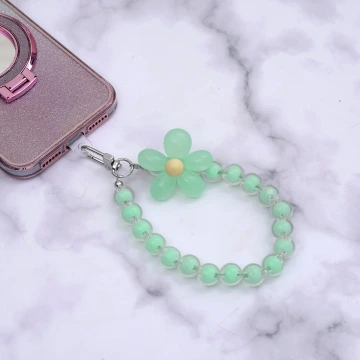 果凍小花朵×手機手提吊飾掛繩×綠色.avif