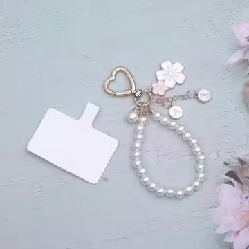 嫩粉雙生櫻花×手機手提吊飾掛繩