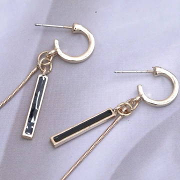 黑條一字優雅流蘇×吊墜耳環.avif