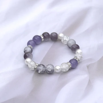 烏紫漸變爆花晶×固定式串珠手鍊.avif