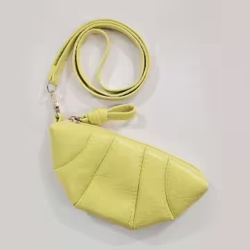 牛角可頌×可掛脖×拉鍊零錢包×黃色