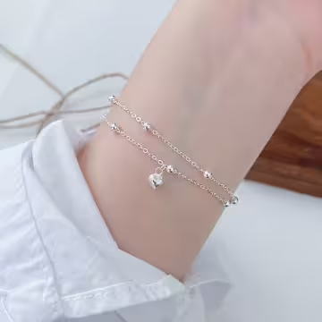 925銀飾&times;雙層愛心吊墜&times;手鍊