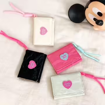 糖果甜心皺面皮革&times;三折短皮夾&times;淺綠