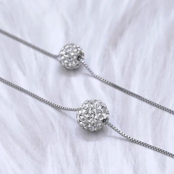 925銀飾&times;晶鑽香巴拉球&times;雙層鎖骨項鍊.avif