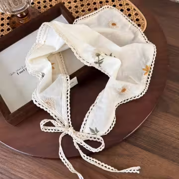 鄉村奶油小雛菊×三角頭巾