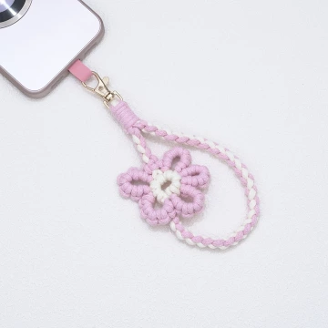針織小花兒×手機腕帶掛繩×粉紅.avif