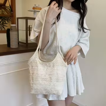 純白氣質蕾絲×肩背包