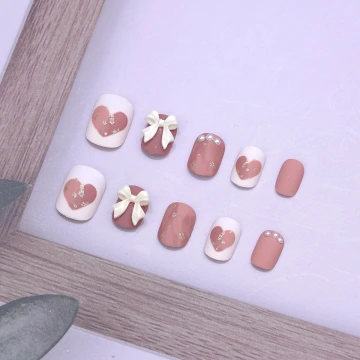 暈染愛心蝴蝶結霧面×穿戴式手指甲片×二十四入.avif