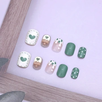 紫葡萄網格點點亮面×穿戴式手指甲片×二十四入 .avif