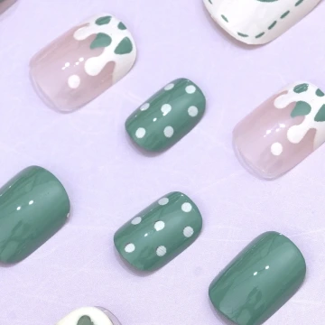 紫葡萄網格點點亮面×穿戴式手指甲片×二十四入 .avif