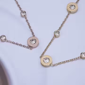 316鋼飾×羅馬數字圓鑽 ×手鍊×玫瑰金