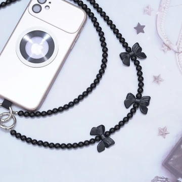 黑珠珠酷蝴蝶結×手機斜背雙勾掛繩.avif
