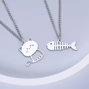 貓咪與魚×閨蜜姐妹項鍊組