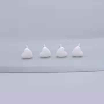 小愛心&times;陶瓷&times;養耳棒&times;二套件耳環組&times;白色