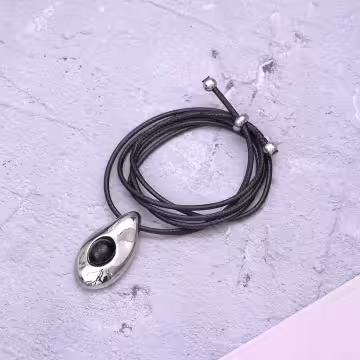 水滴之眼×蠟繩×可調節長項鍊