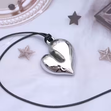 不規則愛心×蠟繩×可調節長項鍊