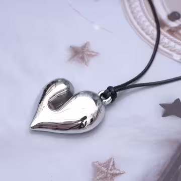 不規則愛心×蠟繩×可調節長項鍊