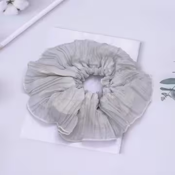 白蕾絲藍薄紗×大腸圈髮束