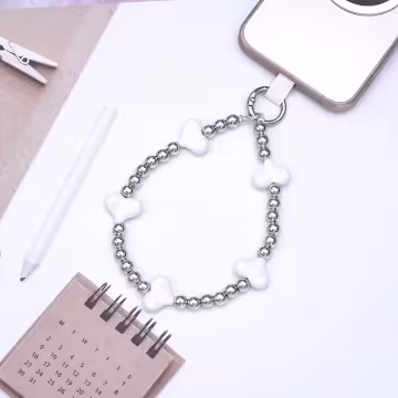 小愛心&times;手機腕帶掛繩&times;白色