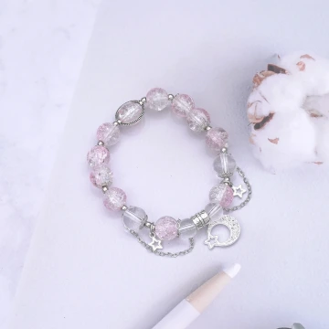 細串粉水晶愛心×固定式串珠手鍊.avif