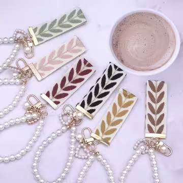 小清新愛心織帶&times;手機掌上掛繩&times;棕咖