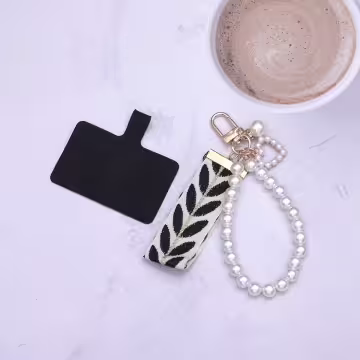 小清新愛心織帶&times;手機掌上掛繩&times;黑色