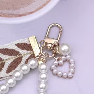 小清新愛心織帶&times;手機掌上掛繩&times;棕咖