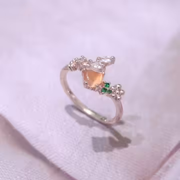 粉紅愛心花園&times;開口戒指