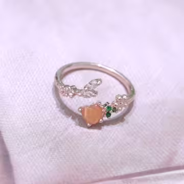 粉紅愛心花園&times;開口戒指