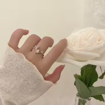 粉紅愛心花園&times;開口戒指