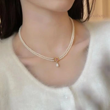皇家氣質雙層珍珠×鎖骨項鍊.avif
